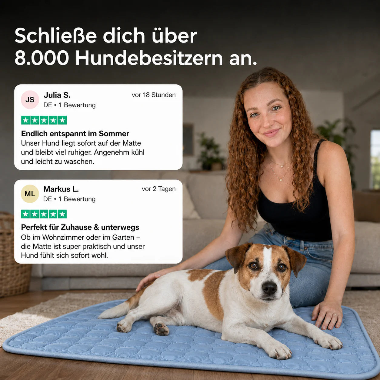 Pfotenquelle™ Kühlmatte für Hunde 2-für-1